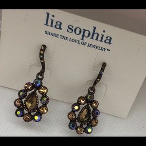 Stella & Dot Multi Color Crystal Earrings Retired